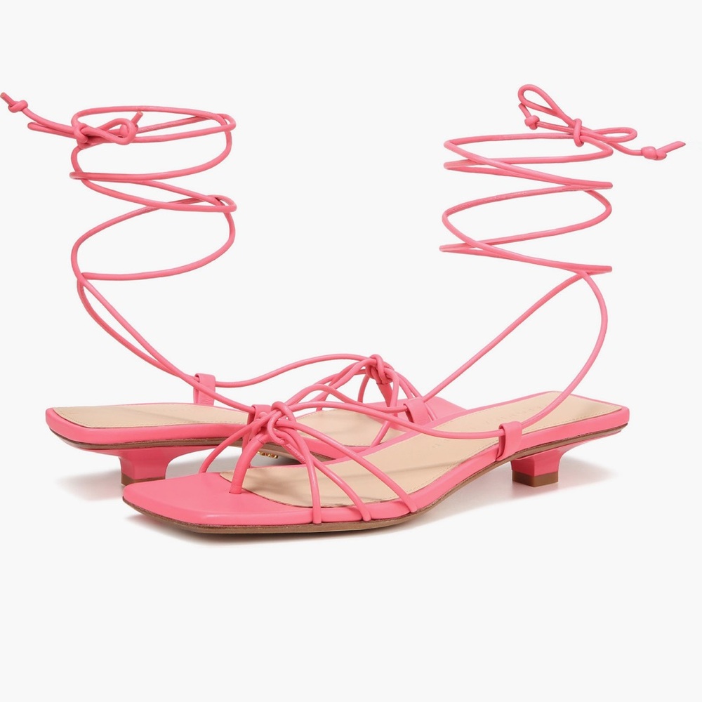 Veronica Beard Foley Ankle Tie Sandal Coral